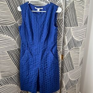 Blue Diane Von Furstenberg Mini Pleated Dress